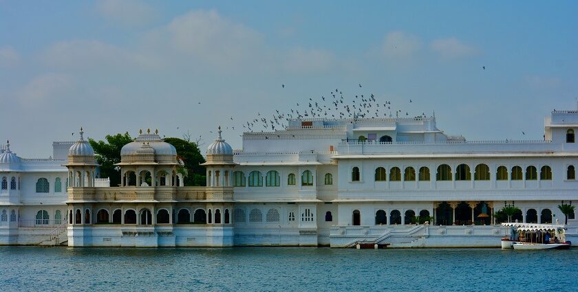 Mesmerising blue lake in Udaipur, beautifully reflecting the charm of the 'City of Lakes.