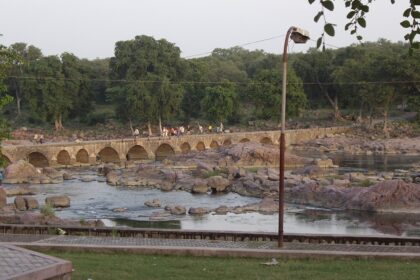 View of beautiful Orchha river and the incredible architecture of India's gem, Orchha.