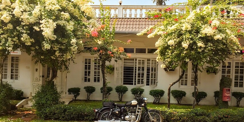 An image of beautiful Ernakulam city, with blooming flowers and pleasant weather.