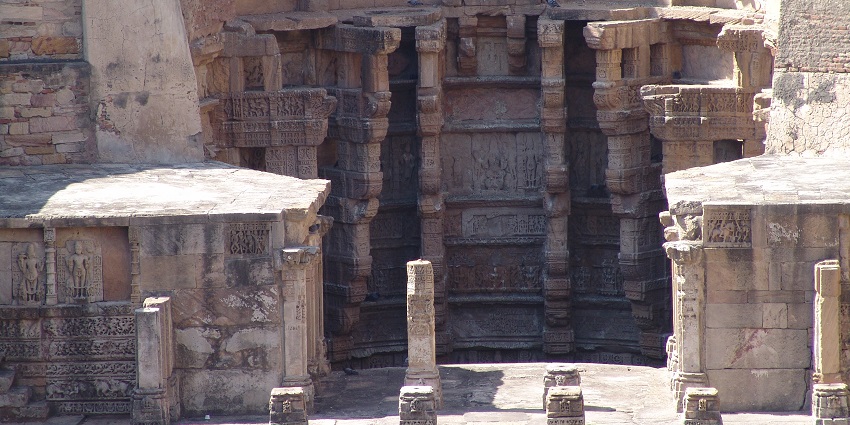 Rani Ka Vav an ornate step well with detailed sculptures and a multi-tiered structure