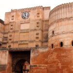 The grand entrance of the historic Bhadra Fort Ahmedabad with the iconic clock tower.