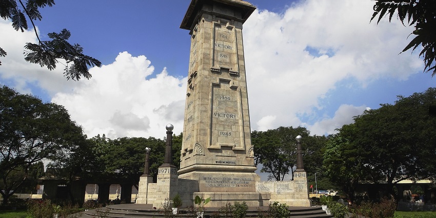 Panoramic image of the beautiful Bhai Jaita Ji Memorial near the Anadpur fort in Punjab