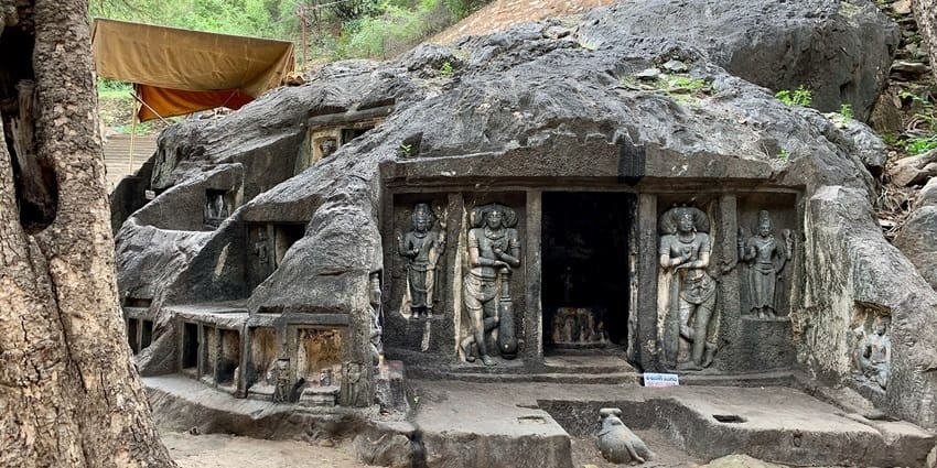 Early rock cut cave temples similar to Mahabalipuram in Nallamala Hills north of Udayagiri