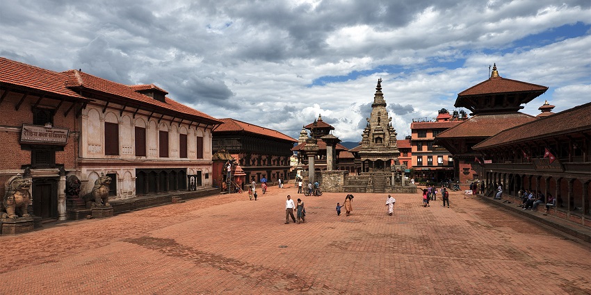 A stunning view of the city of Bhaktapur in Kathmandu, a much-admired tourist attraction