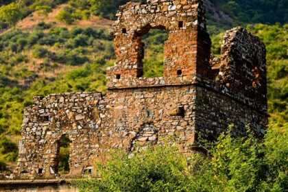 A glimpse of the haunted tourist attraction of the region surrounded by lush greenery.