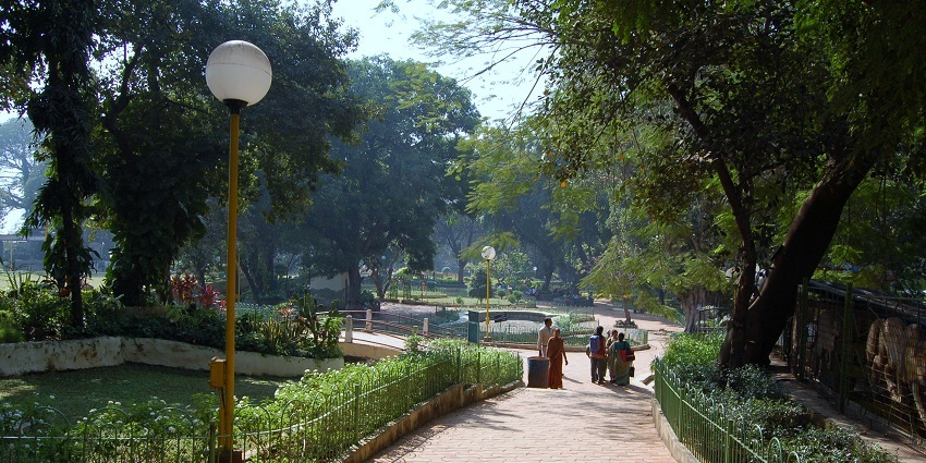 Dr. B.R. Ambedkar Park with beautiful landscaping and statues and serene walking paths