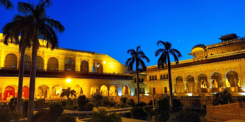 The entrance to Bharatpur Museum, located within the historical Bharatpur Palace.