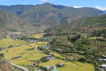 An image of a scenic view of Paro Valley from Chelela Pass, an ideal Bhutan picnic place.