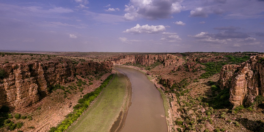 Snapshsot of the road passing through the gorge of Bichali village which is a scared village