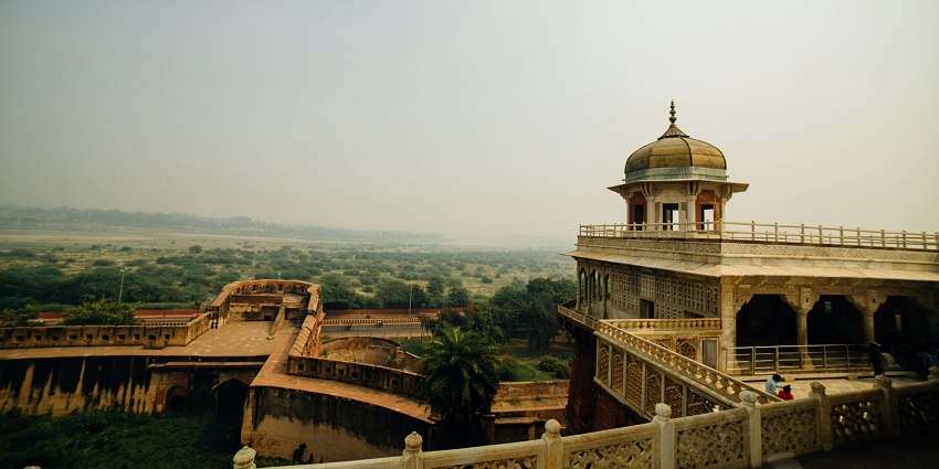 An aerial view of the fort reveals its impressive walls as well as its strategic layout.