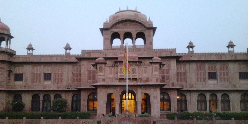 The Lalgarh Palace in Bikaner is a tourist attraction known for its architectural styles.