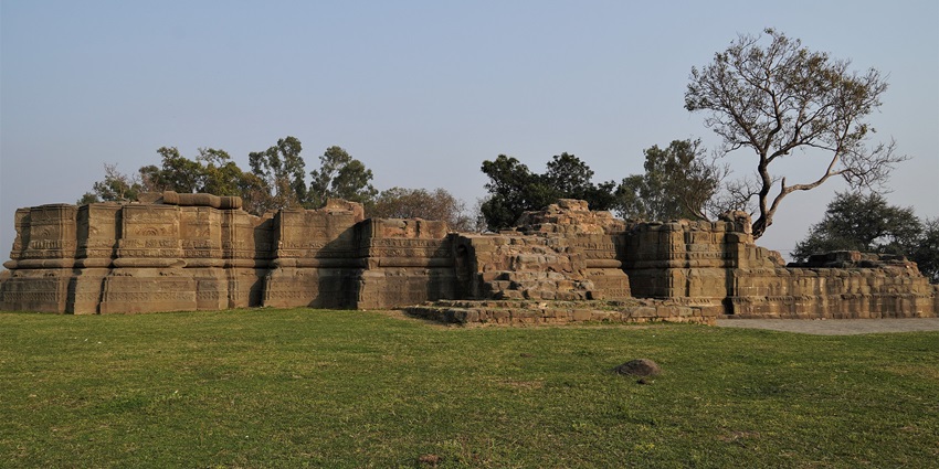 Panaromic view of beautiful Bilaspur Fort situated in the hills and the valley of the Himachal