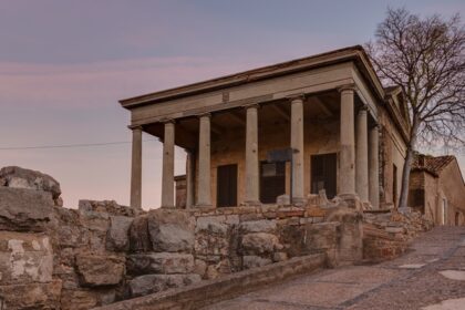 A historical area of a traditional museum with detailed architecture and design