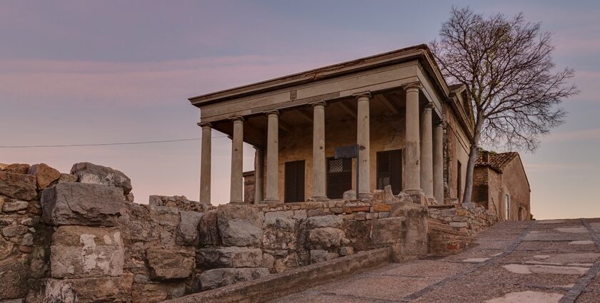 A historical area of a traditional museum with detailed architecture and design