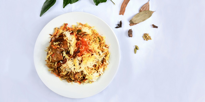 An image of delicious Biryani, one of the best foods in Vizag, Andhra Pradesh, India.