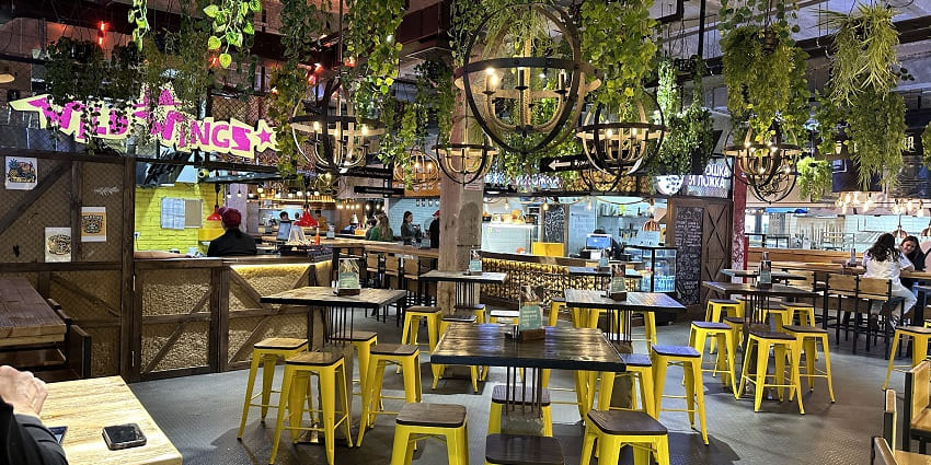 Blue City mall features modern architecture, shopping, dining, and entertainment.