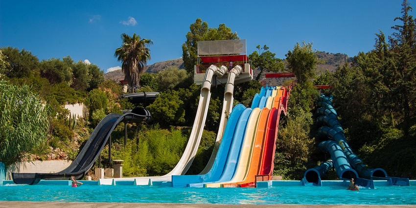 Enjoy a thrilling adventure at some of the top rides at the Blue Wave Water Park