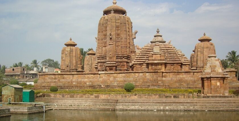 An exterior view of the temple dedicated to Lord Shiva which is visited in large numbers.