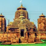 Brahmeswar temple with its minar shrines in the compound near the Chandaneswar Temple