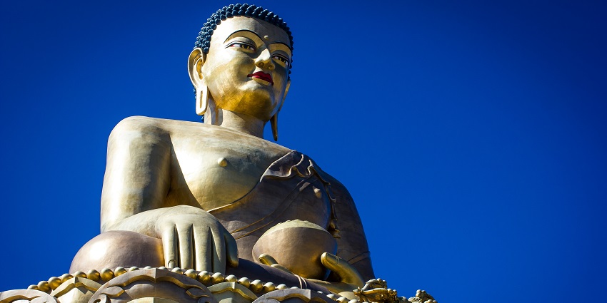 Image of Buddha Dordenma Statue, a colossal statue of Buddha overlooking Thimphu, Bhutan