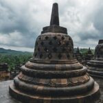 An image of a life-size bell that is used for representation of a temple premises.