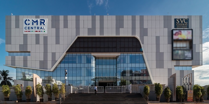 Front view of the CMR central, one of the best places for shopping in Vizag