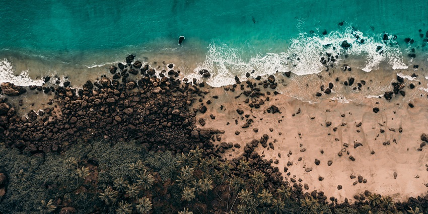 An aerial view of the Cabo De Rama Fort, a scenic tourist attraction of the region.