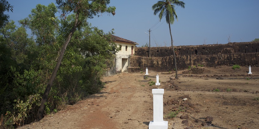 Beautiful image of the ancient Cabo de Rama Fort near the Varca beach