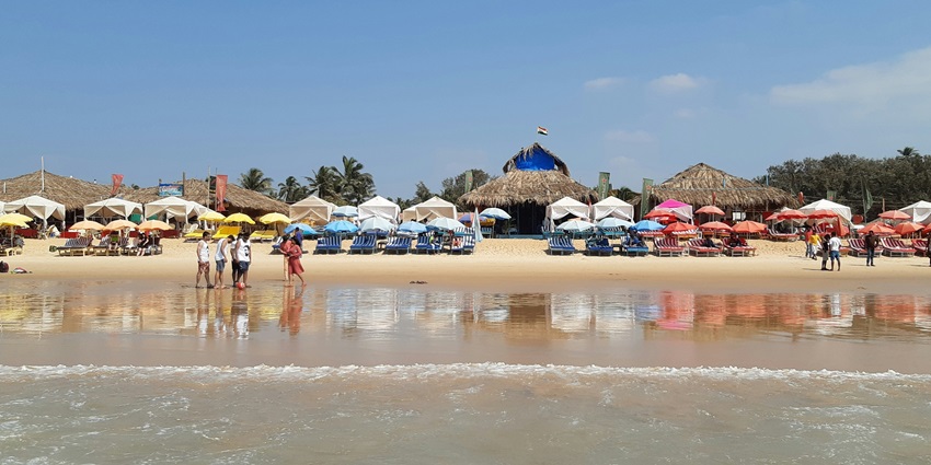 An image of the serene Calangute Beach which is one of the places to visit in Goa In May.