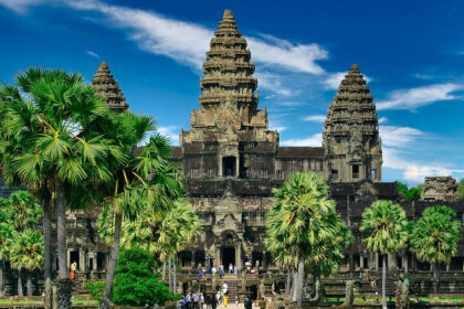 A breathtaking view of a historical monument in Cambodia during the daytime for all.