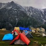 A base camp organised by the Youth Hostels Association of India in Kasol.