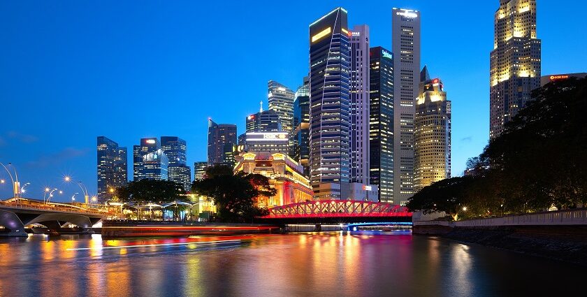 The Central Business District in Singapore, known for its iconic shopping area and skyline.