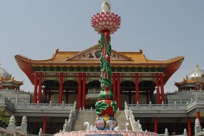 Panoramic view of the Chaitanya Jyoti in the presemised of Chaitanya Jyoti Musueum in Andhra