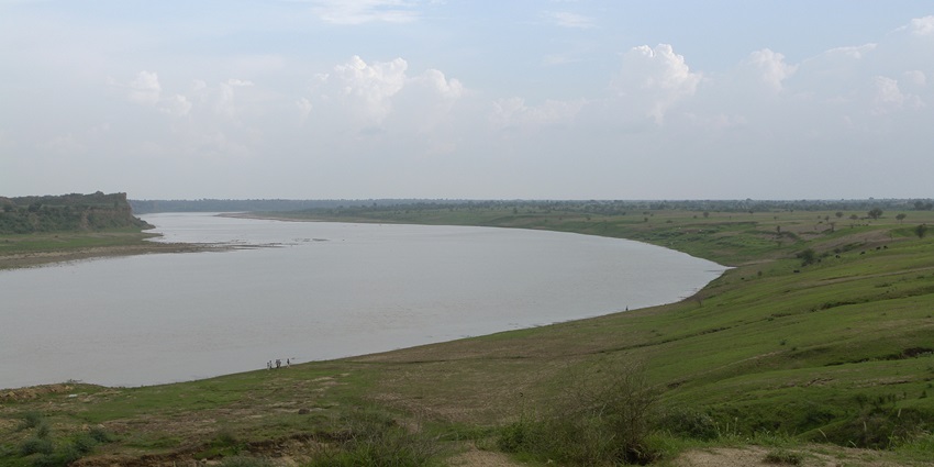 Tranquil Chambal River, home to Gharial crocodiles, turtles, and diverse bird species.