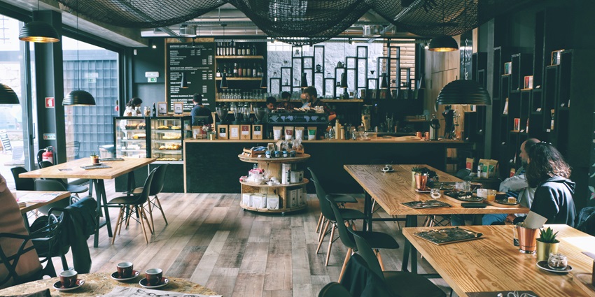 An inside view of a cafe at the Champa Gali, a major tourist attraction of the region.
