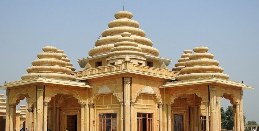 Panoramic image of the iconic Valmiki temple which is one of the Chandigarh temples