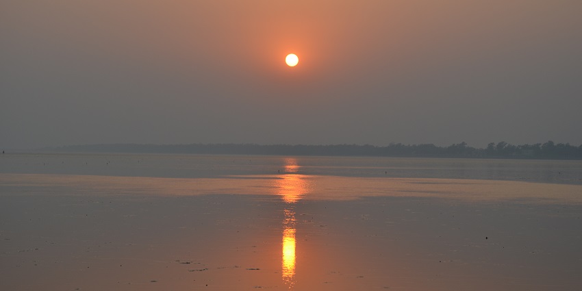 Magnificent view of the sunset from the Chandipur Beach in Odisha