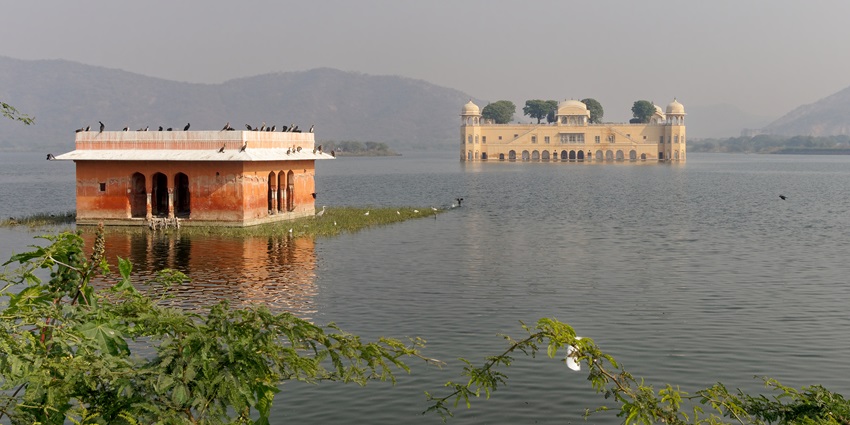 Scenic view of the Chandlai Lake, one of the most beautiful attractions near the Amagarh fort.