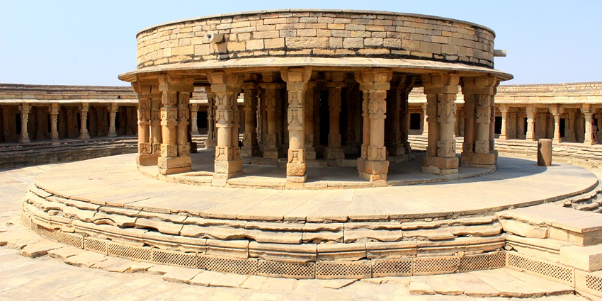 An image of the Chausath Yogini Temple, famous for its serene environment near Jabalpur