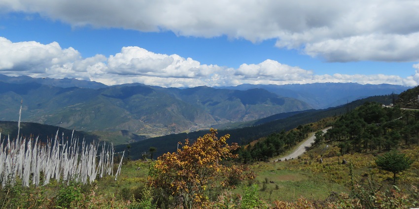 Chele La Pass with breathtaking Himalayan views and vibrant rhododendron blooms.