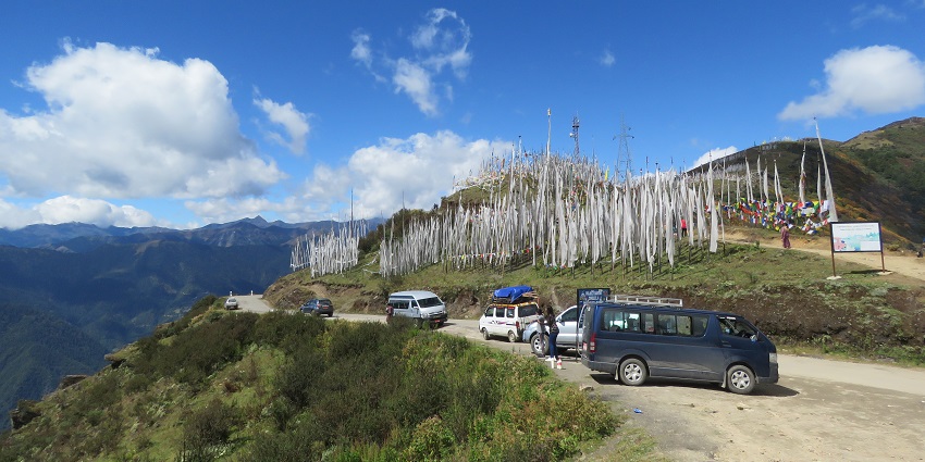 Scenic Chele La Pass, a high-altitude attraction in Paro Valley, Bhutan, known for its views.