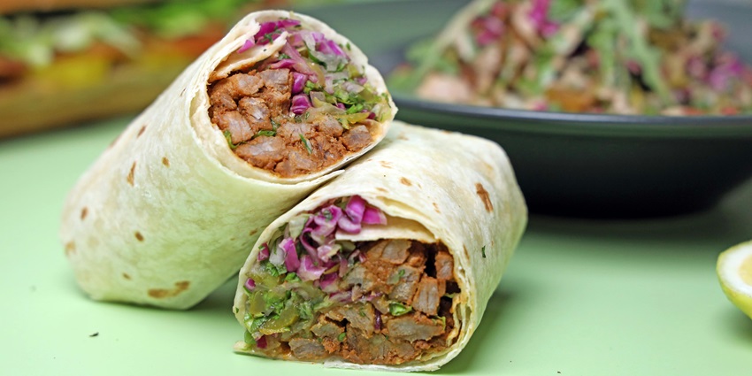 Delicious chicken shawarma served and plated one upon the other, a must try dish