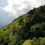 The hill stations in Chikmagalur in Karnataka with misty slopes, and verdant valleys.