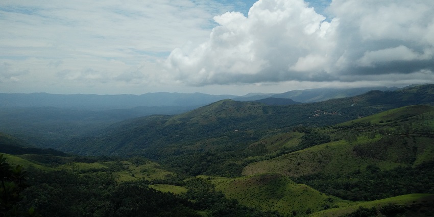Majestic view of the verdant hills of Chikmagalur, offering sights worth capturing