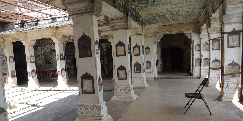Chitrashala in Garh Palace, Bundi, famous for its stunning murals and miniature paintings.