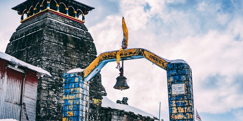 An ancient temple in Chopta, one of the top places to visit near Delhi in August.