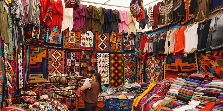 Fabrics being sold at Chowk Bazaar, one of the top places for shopping in Bikaner.