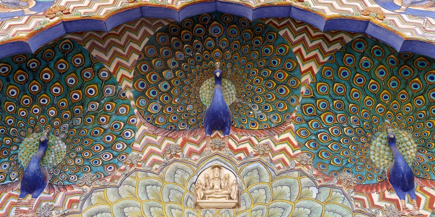 The City Palace, a tourist attraction near Jaipur Zoo featuring grand architectural elements.