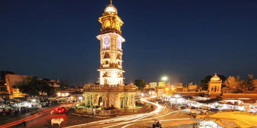 The Sardar Market and Clock Tower is one of the places to visit in Jodhpur at night.