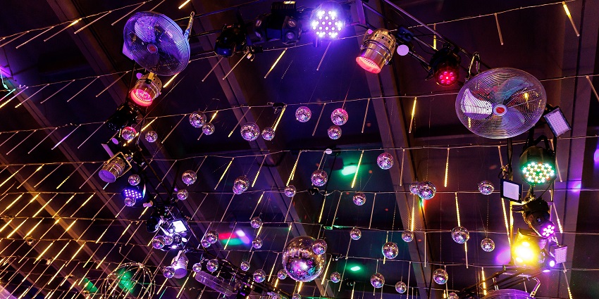A picture of a decorated club in Goa,l showcasing the blingy Calangute nightlife
